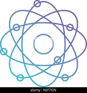 atom icon in color gradient silhouette from purple to blue Stock Vector