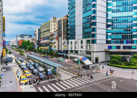 TAIPEI, TAIWAN - JULY 01: This is Nanjing fuxing a business area in downtown Taipei where many office buildings and hotels are situated on July 01, 20 Stock Photo