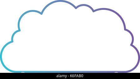 cloud storage data service icon in color gradient silhouette from purple to blue Stock Vector