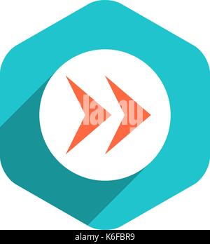 Use it in all your designs. Arrow sign on round icon in hexagon shape ...
