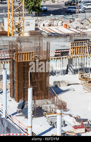 New concrete construction project in Lisbon, Portugal Stock Photo