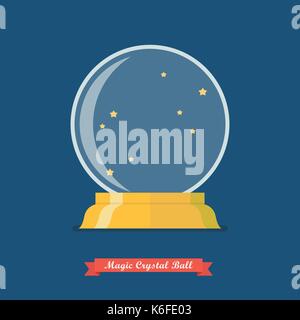 Future crystal ball or Magic crystal ball. Vector illustration Stock Vector