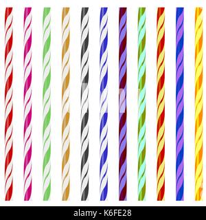 Colorful Striped Drinking Straws Stock Vector