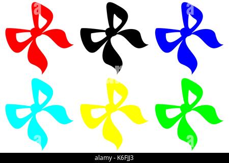 colorful bow on a white background - set Stock Vector