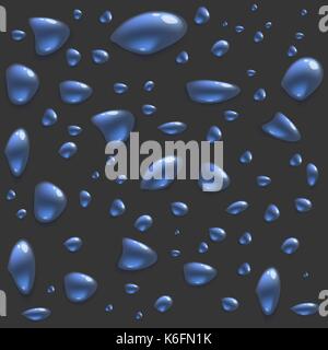 Set of Water Drops Isolated on Grey Background Stock Vector
