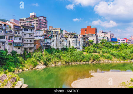 TAIPEI, TAIWAN - JUNE 29: This is the architecture and riverside area of Shenkeng old street an historic area in the countryside  on June 29, 2017 in  Stock Photo