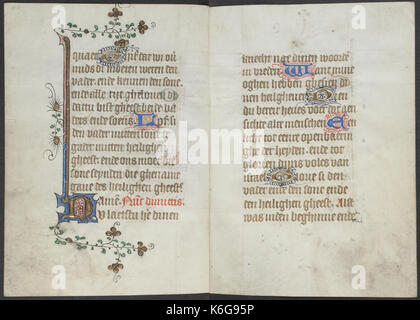 Book of hours by the Master of Zweder van Culemborg   KB 79 K 2   folios 055v (left) and 056r (right) Stock Photo