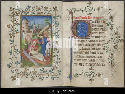 Book of hours by the Master of Zweder van Culemborg   KB 79 K 2   folios 060v (left) and 061r (right) Stock Photo