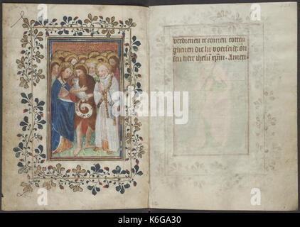 Book of hours by the Master of Zweder van Culemborg   KB 79 K 2   folios 111v (left) and 112r (right) Stock Photo