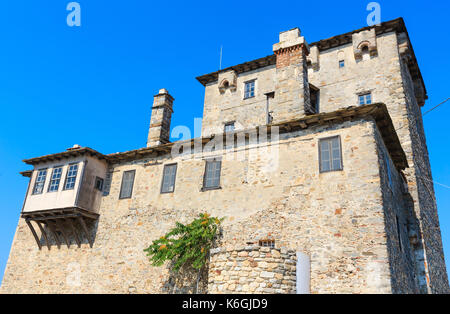 Old tower (Ouranoupoli, Chalcidice, Greece). Stock Photo