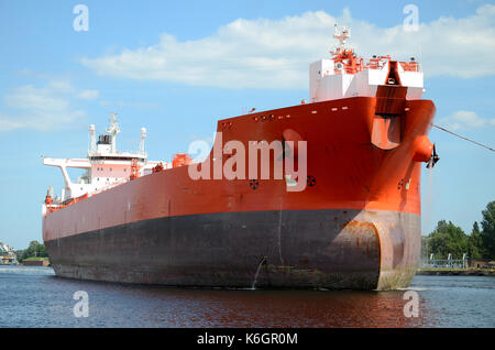 Tanker entering the port, Gdansk in Poland