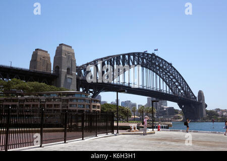 Close Up Of The Sydney Harbour Bridge Seen From Circular Quay Sydney Australia November 2016 Stock Photo