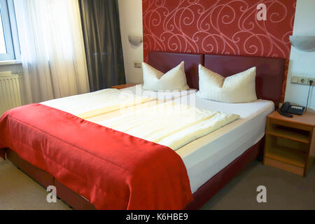 TRIER, GERMANY - 3RD AUGUST 2017: A double room at Hotel Constantin GmbH. Stock Photo