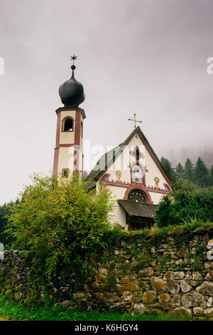 St. Johann church, Santa Maddalena, Val di Funes, Dolomites, Bolzano province, Trentino-Alto Adige, Italy, Europe Stock Photo