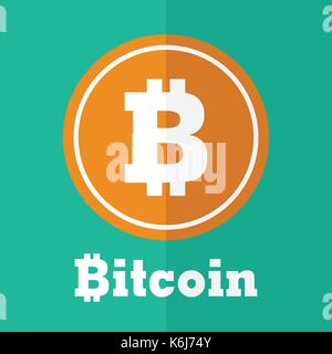 Bitcoin symbol . Flat design . Stock Vector