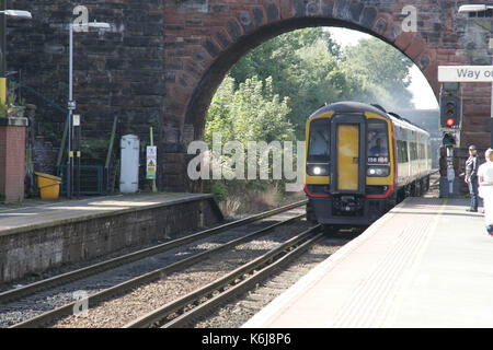 Trains working at Hunts Cross, Liverpool Stock Photo