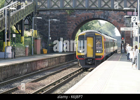 Trains working at Hunts Cross, Liverpool Stock Photo