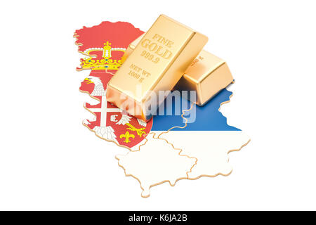 Foreign-exchange reserves of Serbia concept, 3D rendering isolated on white background Stock Photo