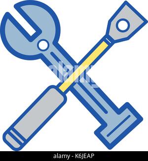 industry automotive tools repair wrench Stock Vector Art & Illustration ...