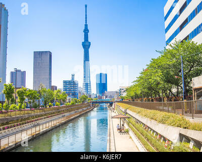 KYOTO, JAPAN - JULY 05, 2017: View of Tokyo Sky Tree 634m, the highest free-standing structure in Japan and 2nd in the world with over 10million visitors each year, in Tokyo, Japan Stock Photo
