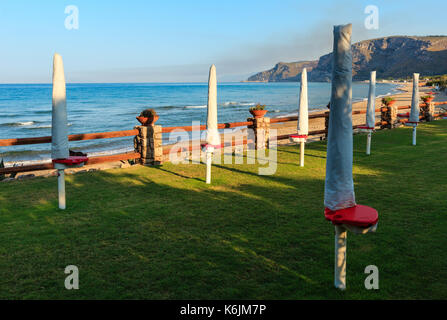 Morning shadows on beautiful resting place near Tyrrhenian sea beach (Gaeta, Latina, Italy) Stock Photo