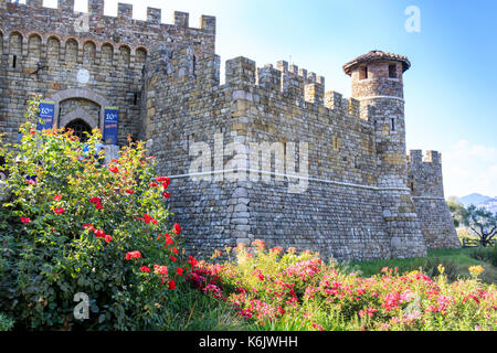 Calistoga, Napa Valley, California, USA - September 9, 2017: Castello Di Amorosa Stock Photo