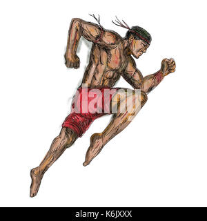 Muay Thai combat martial art from Thailand  Kickboxing group of martial  arts from Japan  A hand drawn illustration converted into vector  Vector is editable in 4 layers  Stock Image  Everypixel