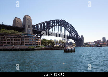 Close Up Of The Sydney Harbour Bridge Seen From Circular Quay Sydney Australia November 2016 Stock Photo