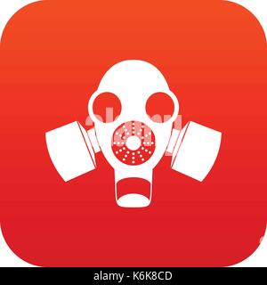 Black gas mask icon digital red Stock Vector