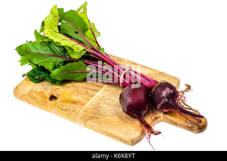 Fresh beetroot with leaves, isolated on white background. Studio Photo Stock Photo