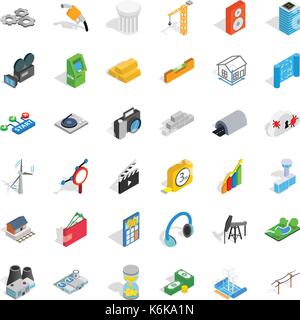 Flash drive icons set, isometric style Stock Vector