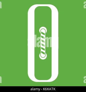 Sewn rectangular button icon green Stock Vector