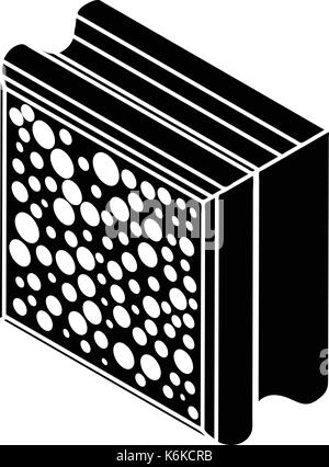 Glass construction block icon, simple style Stock Vector