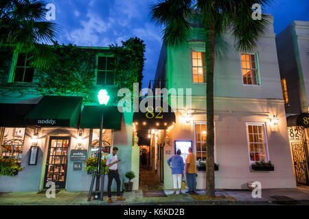 Charleston South Carolina,historic Downtown,Queen Street,store,shopping shopper shoppers shop shops market buying selling,store stores business busine Stock Photo