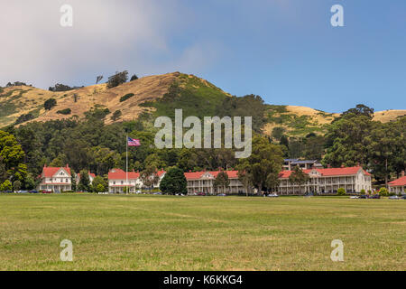 Cavallo Point Lodge, The Lodge at the Golden Gate, hotel, rooms and lodging, Fort Baker, city of Sausalito, Sausalito, Marin County, California Stock Photo