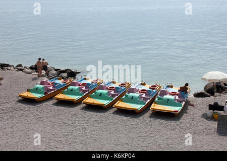 Pedal boat rentals on beach at Half Moon Cay, Bahamas ...