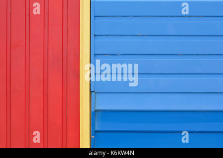 red yellow and blue wooden background pattern Stock Photo