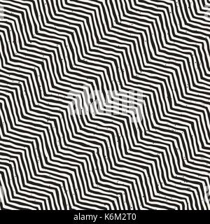 Hand drawn style seamless pattern. Abstract geometric tiling background in black and white. Vector doodle line lattice Stock Vector