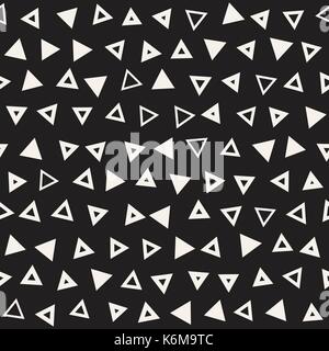 Seamless primitive jumble minimalism patterns. Randomly scattered geometric shapes. Abstract background design Stock Vector