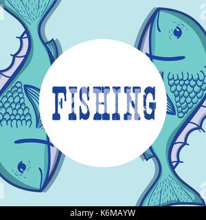 fishing funny sport to catch sea food background Stock Vector