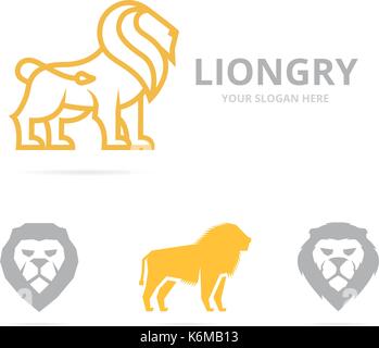Vector of lion or cat logo combination Stock Vector