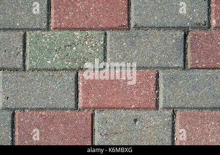 Red and gray paving stones texture. Paving stone background Stock Photo