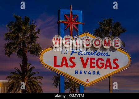 Vegas Baby II - Welcome To Fabulous Las Vegas, Nevada neon sign. A Vegas landmark since 1959 which is located in the southern end of the Las Vegas Str Stock Photo