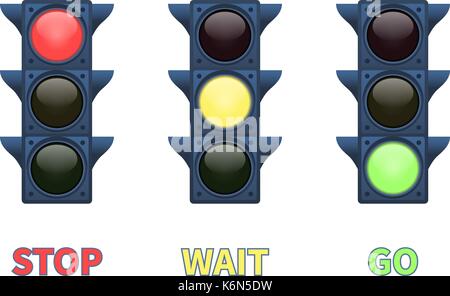 Vector multi-colored signal traffic light Stock Vector