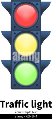 Vector illustration luminous traffic light signal Stock Vector