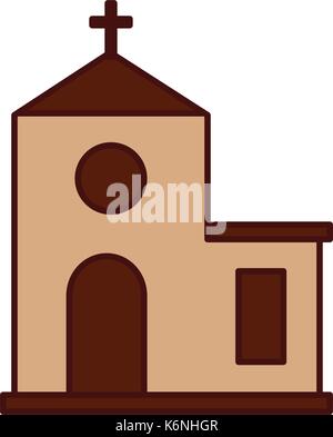 church building cartoon christmas celebration Stock Vector