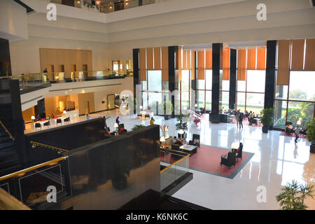 MUMBAI, INDIA - JANUARY 11, 2017: The Oberoi Mumbai Hotel Lobby. The luxury hotel is on the exclusive Marine Drive, with unparalleled views of the oce Stock Photo