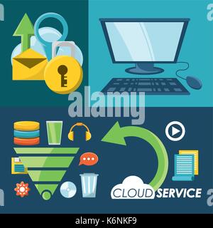 Cloud service design Stock Vector