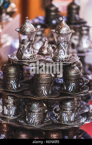 Luxurious Silver and Multicolor Turkish Coffee Set – LOKUM