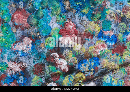 Multicolor bright painted watercolor texture of wall, modern art Stock Photo